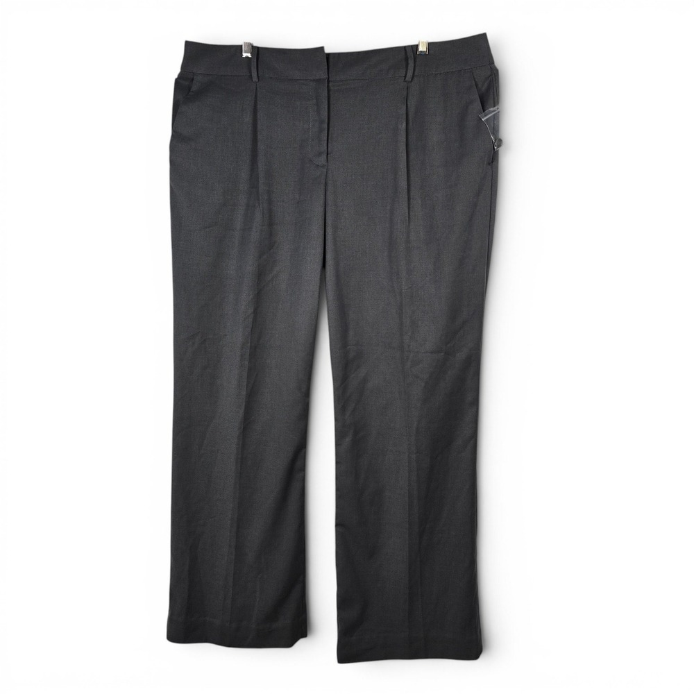 Liz Claiborne Womens Charcoal Gray‎ Pleated Dress Pants Size 18 Straight Leg New